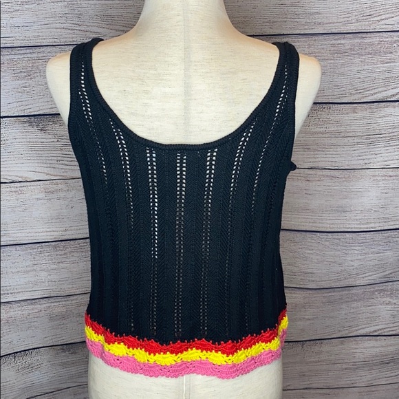 OHMG WOMEN'S CROCHET TOP BLACK SIZE LARGE - Picture 3 of 5